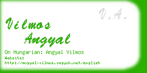 vilmos angyal business card